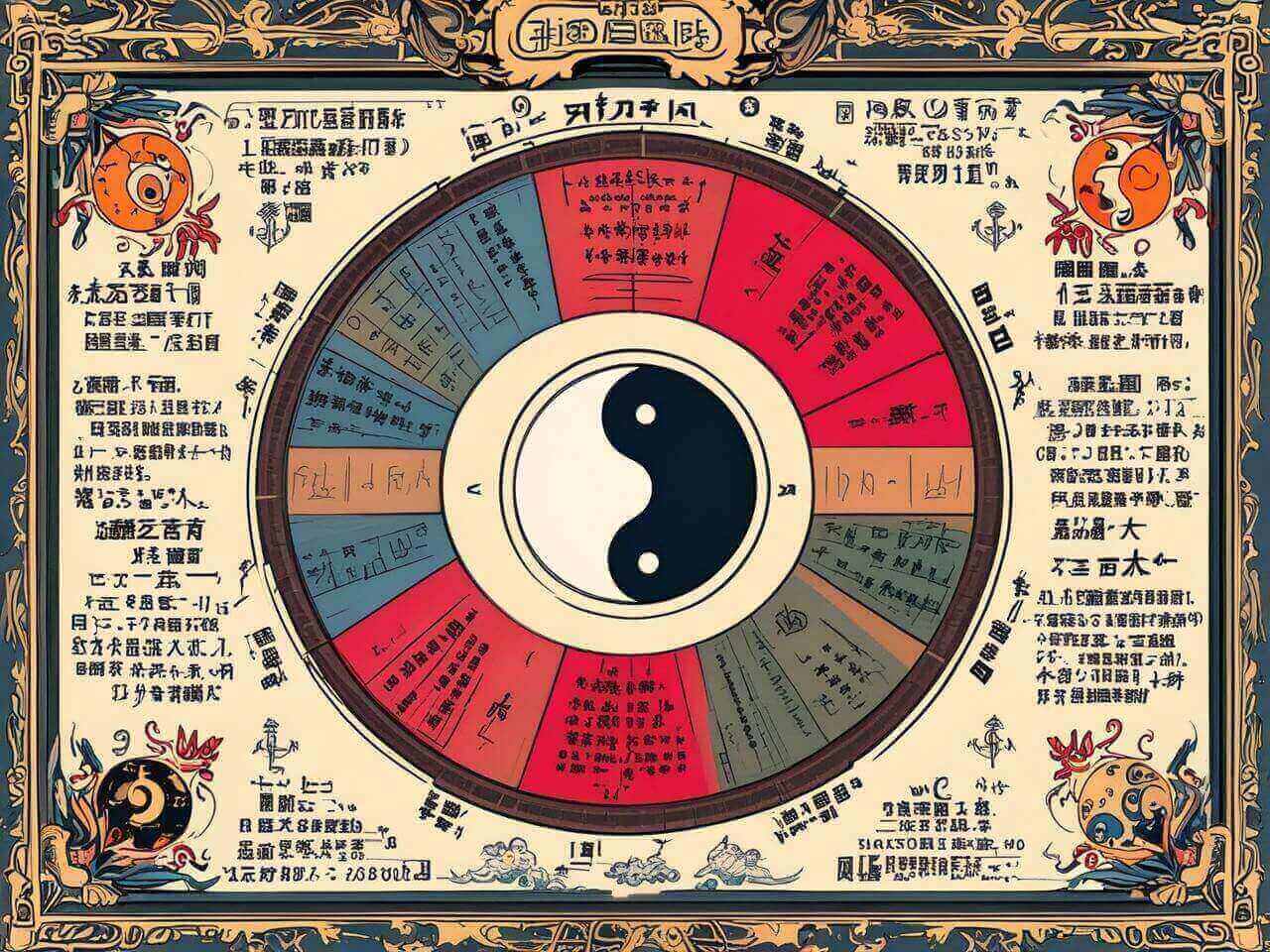 Bagua and feng shui cure reference image for symbolic object placement