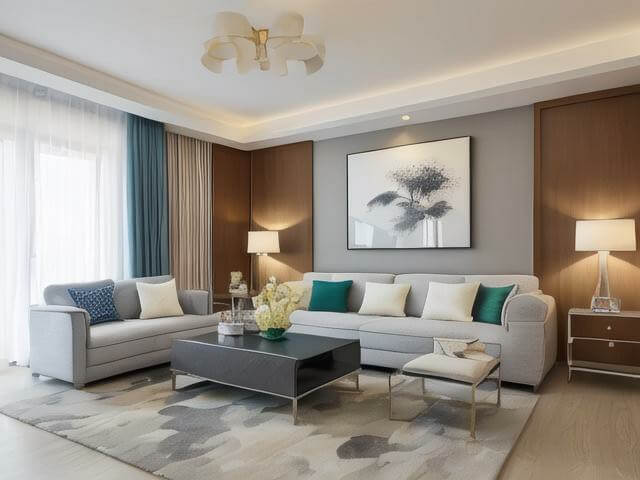 Comfortable home living room arranged for practical feng shui flow